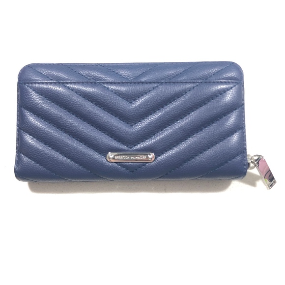 Rebecca Minkoff Edie Quilted Leather Wallet Blue - Picture 2 of 8
